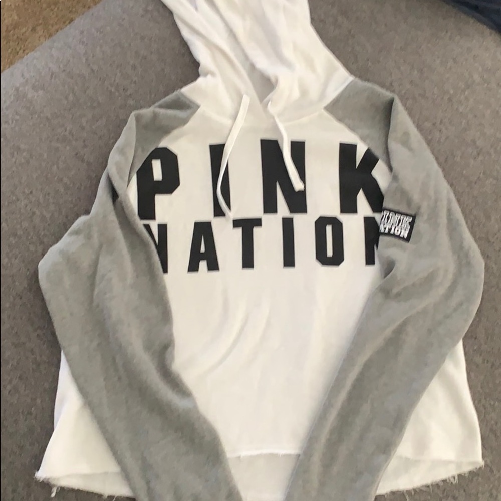 PINK Cropped Hoodie